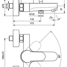 Ideal Standard CeraPlan III B0718AA настенный монтаж Смеситель для ванны с душем, Бельгия - фото 1 - фото 2