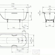 Стальная ванна kaldewei saniform plus 170x70 см покрытие easy clean