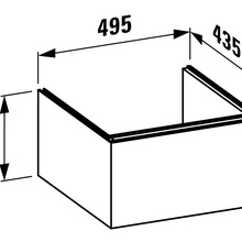 Laufen Palomba 4.0620.1.180.220.1 50x44 см 1 ящик белая Тумба 43,5x49x28 см, Швейцария - фото 1 - фото 3
