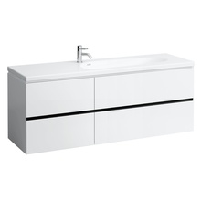 Laufen Palomba 4.0740.4.180.220.1 160x48 см 4 ящика (2 больших и 2 маленьких) без розетки белый Тумба 49,5x158,5x59 см, Швейцария - фото 1 - фото 1