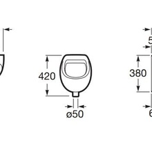 Писсуар подвесной roca mini 353145000 с вертикальным выпуском белый в комплекте с арматурой