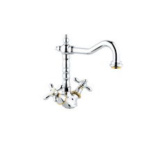 Timo Ritz 0143FK chrome-gold для кухни хром/золото Смеситель для кухонной мойки, Финляндия - фото 1 - фото 1