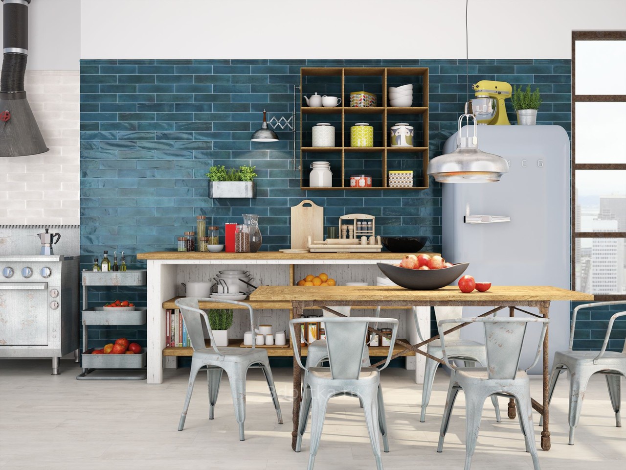 Плитка на пол на кухню: дизайн , 35+ фото