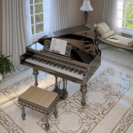 Alma ceramica Petra 41,8x41,8 см, для ванной, керамика, стиль: модерн, цвет: коричневый, Россия, под камень , глянцевая - фото интерьера 1 - фото 1
