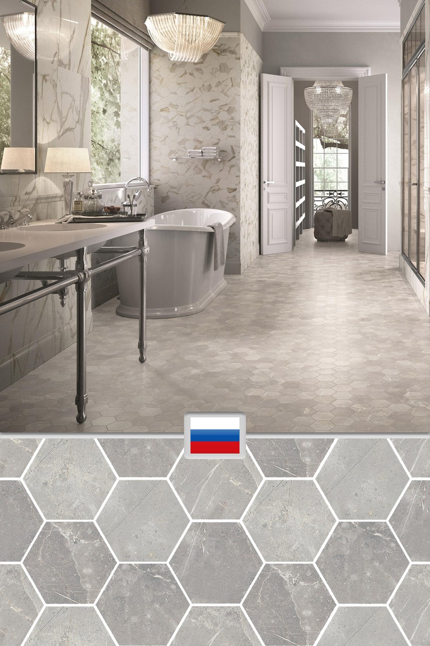 Керамическая плитка мозаика для пола ванной комнаты, шестиугольная, Россия
