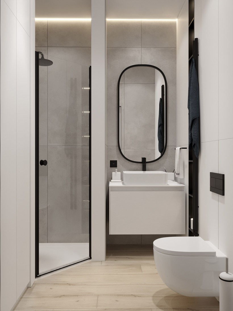 Ванная под дерево (42 фото): дизайн серой комнаты, отделка керамогранитом, камнем и бетоном, варианты в интерьере