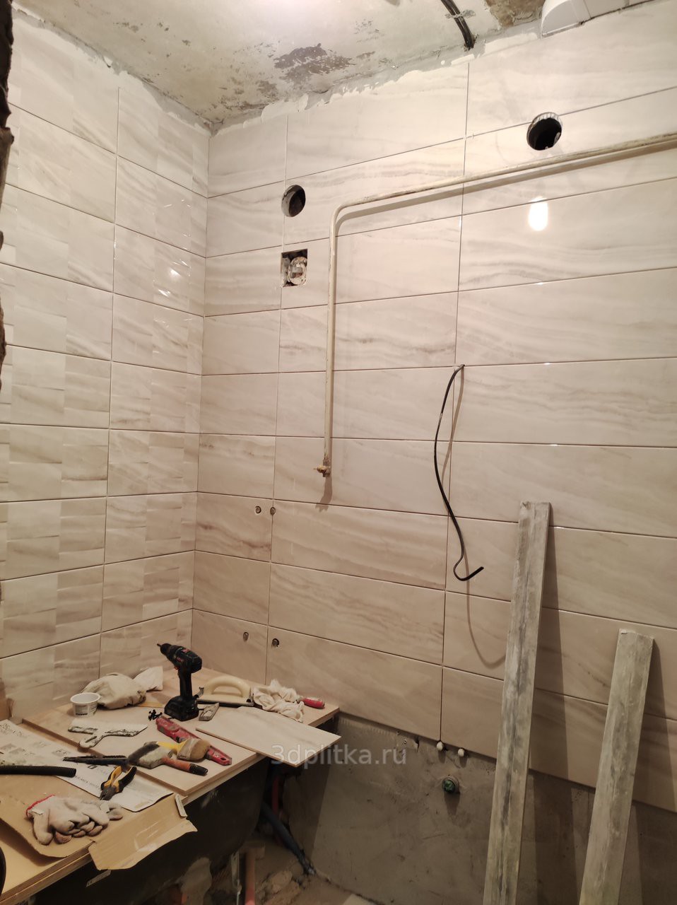 Облицовка керамической плиткой для ванны и кабинета