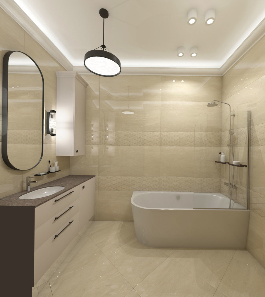 Дизайн интерьера: Ванная комната 5,7 м²