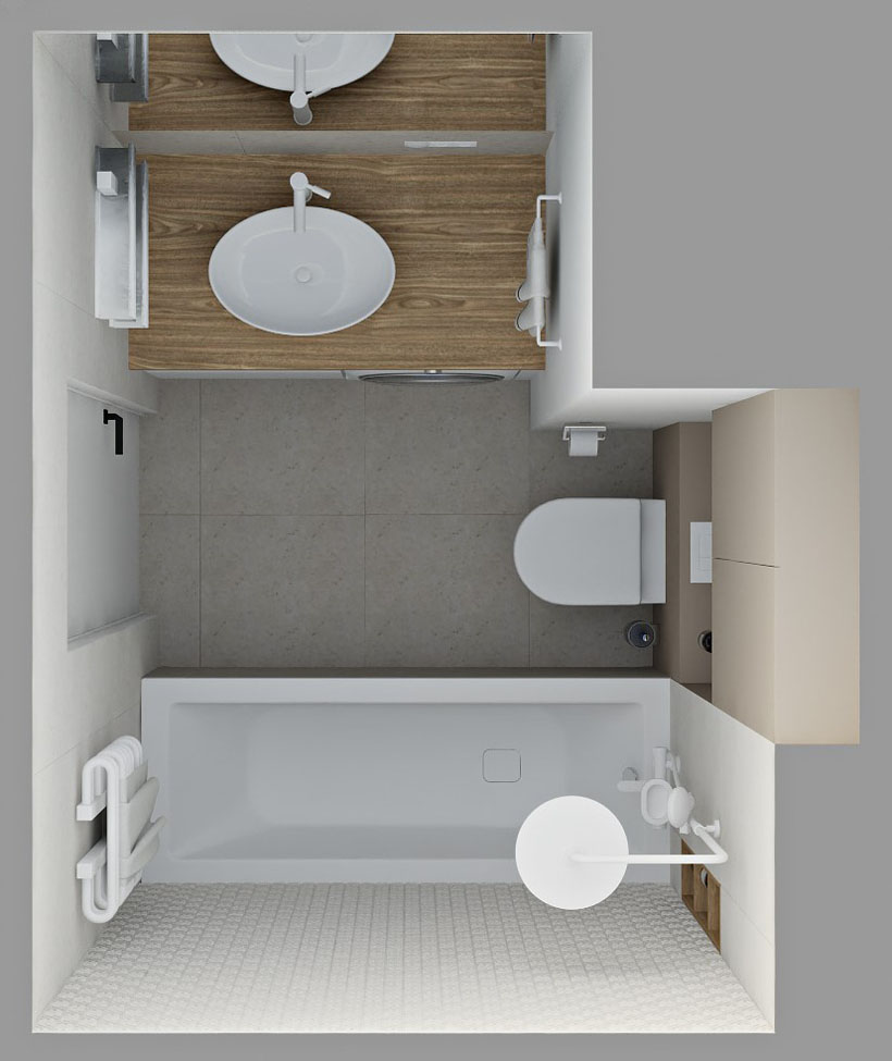 Ванные комнаты с душем - дизайн и фото