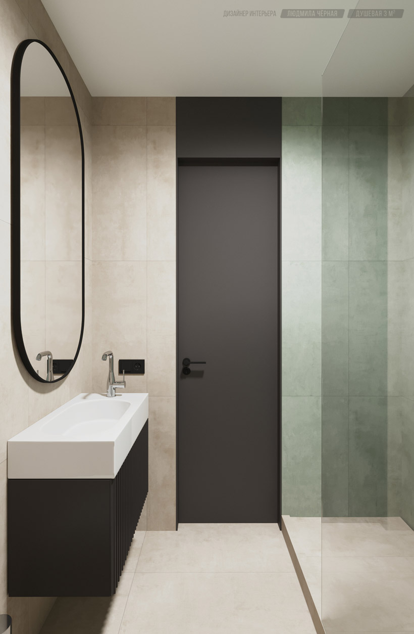 Интерьер санузла с душевой