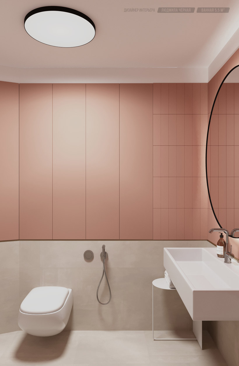 Интерьер ванной, санузел совмещенный