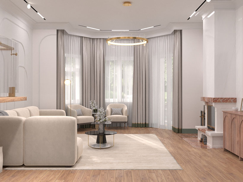 Дизайн гостиной с эркером: варианты оформления комнаты, фото решения интерьера