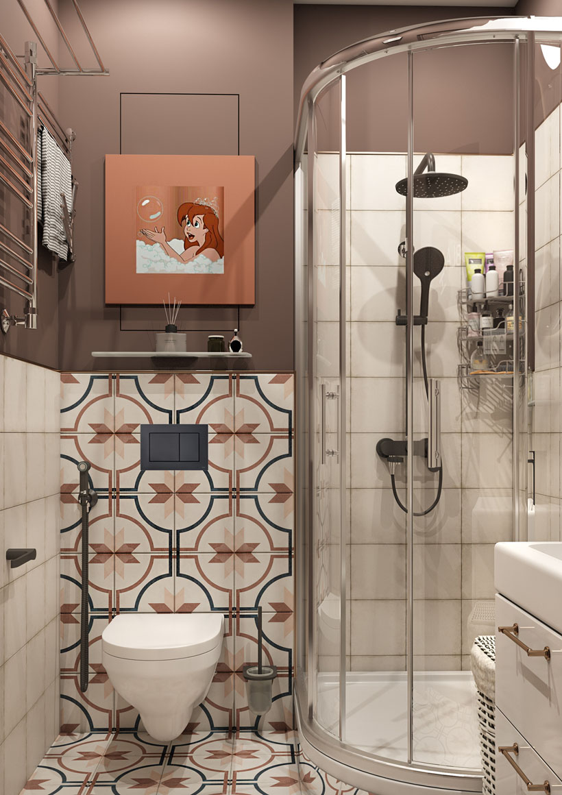Ванная комната дизайн маленькой квадратной ванны (56 фото)