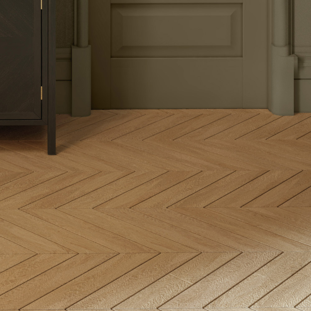 пол, светлое дерево, укладка французской ёлочкой