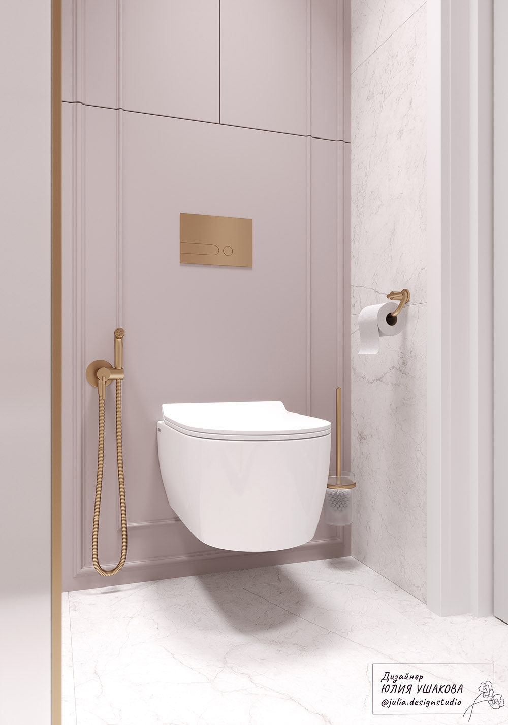 интерьер ванной комнаты, подвесной унитаз
